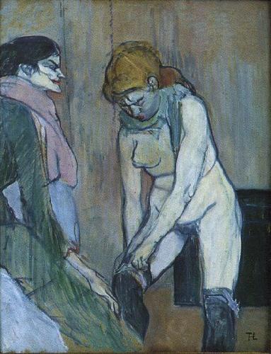  Henri  Toulouse-Lautrec Woman Pulling Up Her Stocking France oil painting art